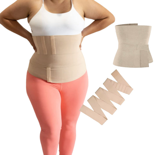Bandage Wrap Waist Trainer for Women Snatch Me Up Bandage Wrap for Women Compression Belly Wrap Waist Trainer Wraps Stomach (Nude, 6M Extra Long)